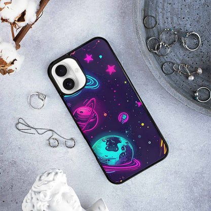 iPhone 16 Plus Case — Space Galaxy Astronaut Pattern Planets Stars, Custom Print Case Cover