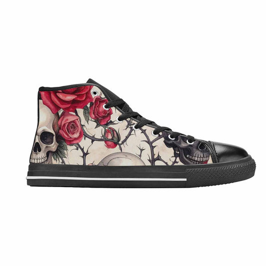 MEN'S Skulls - Roses High Top Canvas Cottagecore Custom Shoes