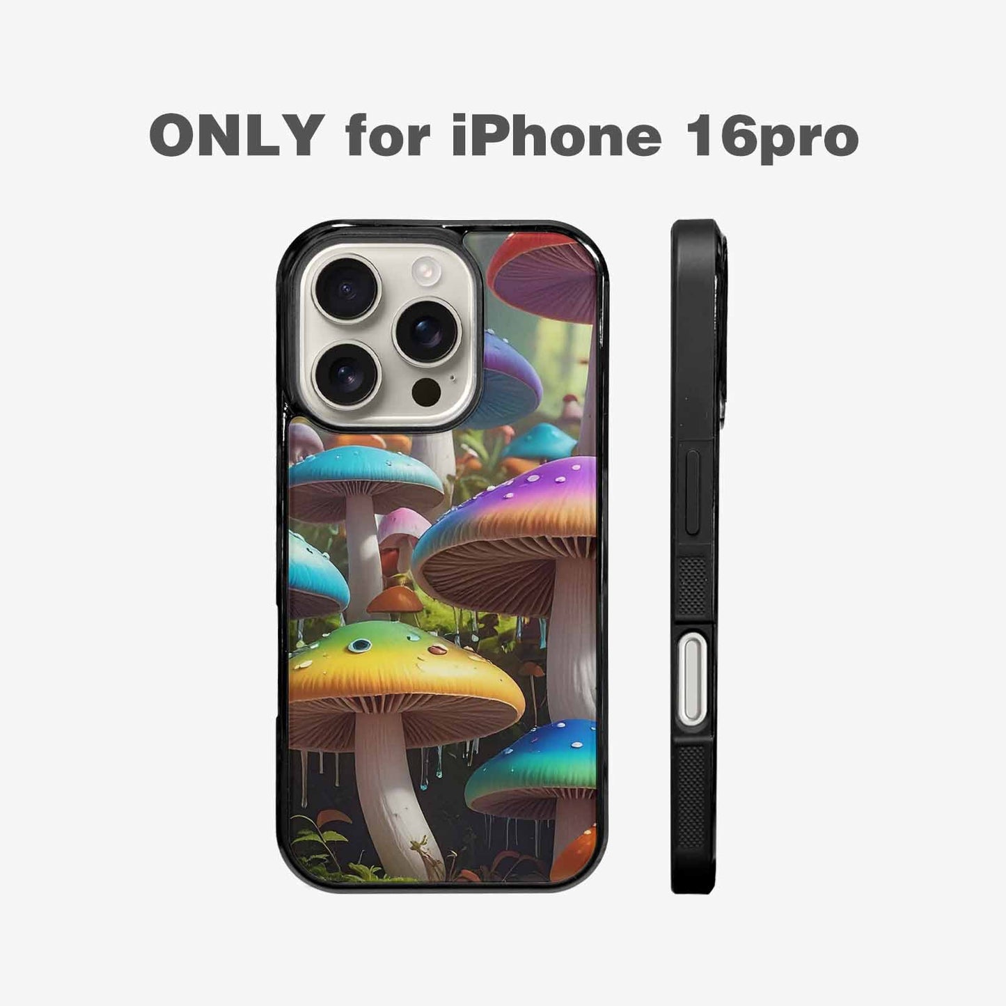 iPhone 16 Pro Case — Overlapping Endlessly No Empty Space Mushrooms, Unique Phone Case Design