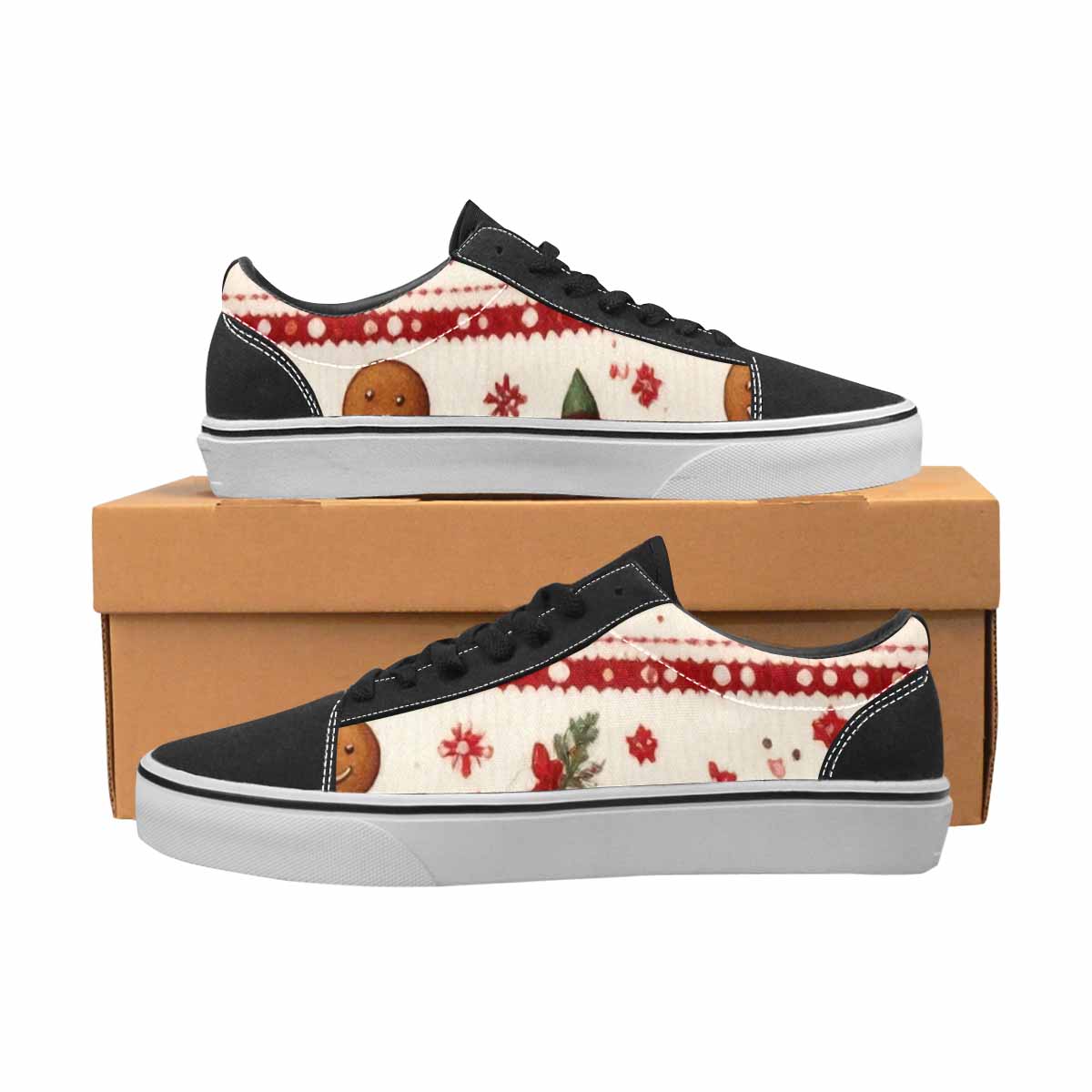 WOMEN'S Christmas Holly Snowflake Canvas Lace-Up Y2K Custom Sneakers