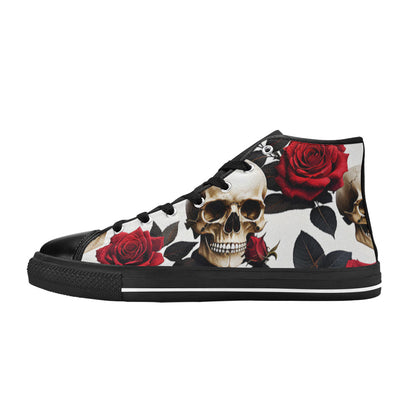 MEN'S Skulls Roses Deluxe Men’S High Top Canvas Neon Fantasy Custom Shoes