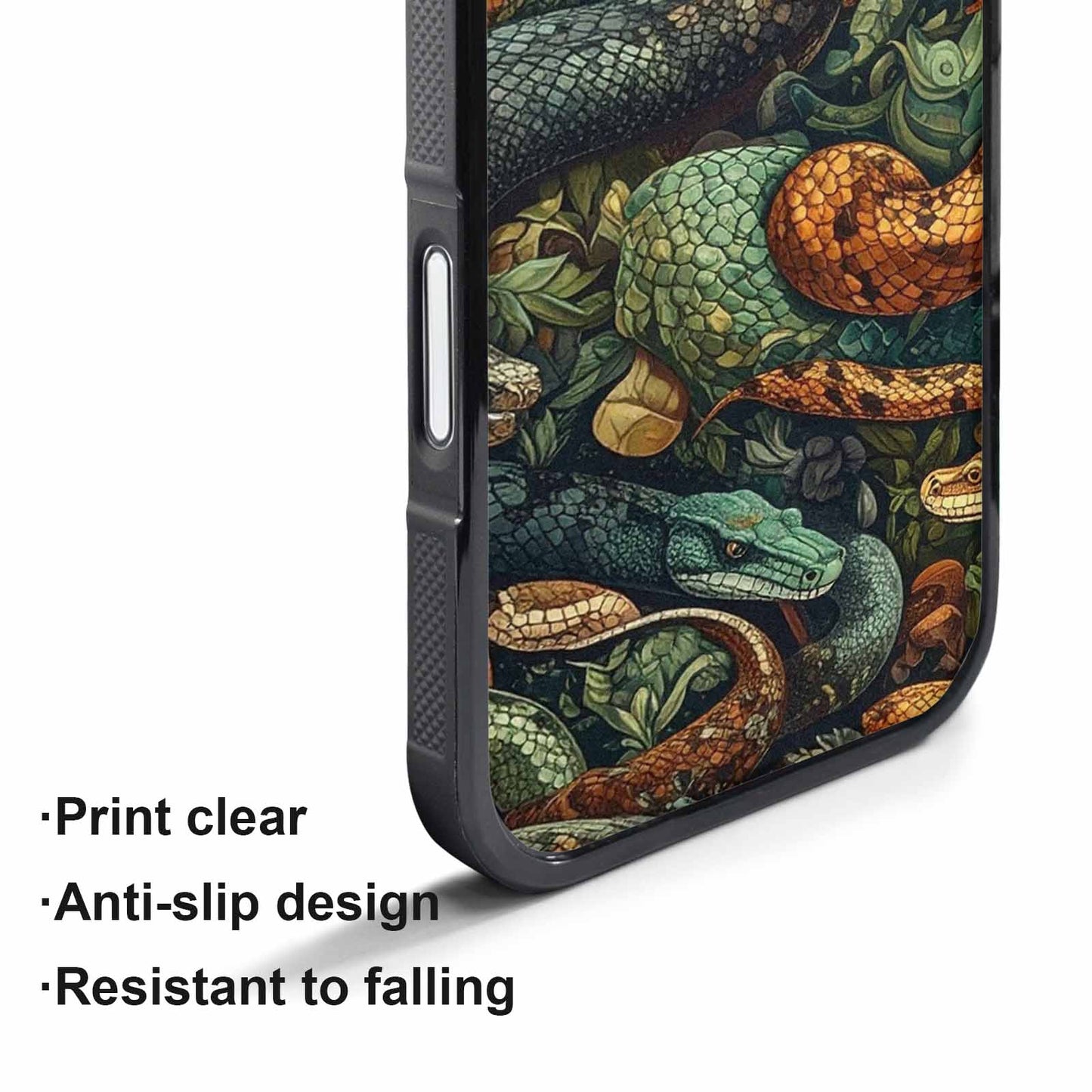 iPhone 17 Pro Max Case — Small Snake Skin Reptile Original Art, Custom Print Case Cover