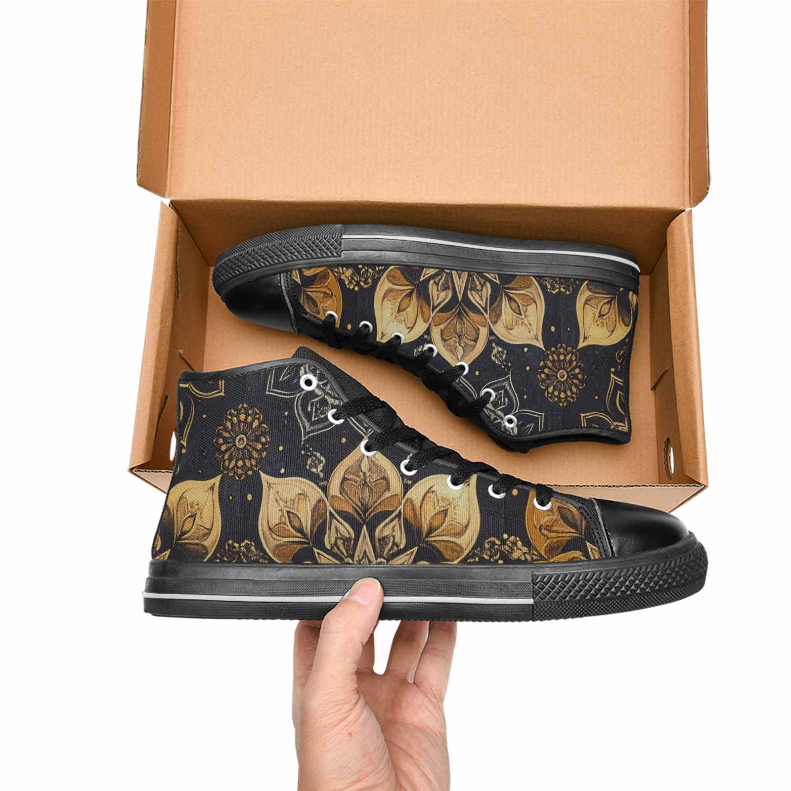 WOMEN'S Mandala High Top Canvas Grunge Sneakers