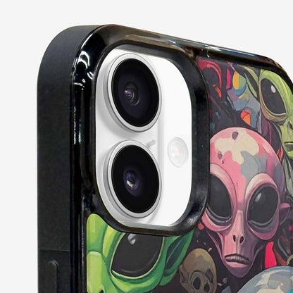 iPhone 16 Case — Aliens Camo Aliens Pattern Hundreds Of, Custom Designed Case Cover