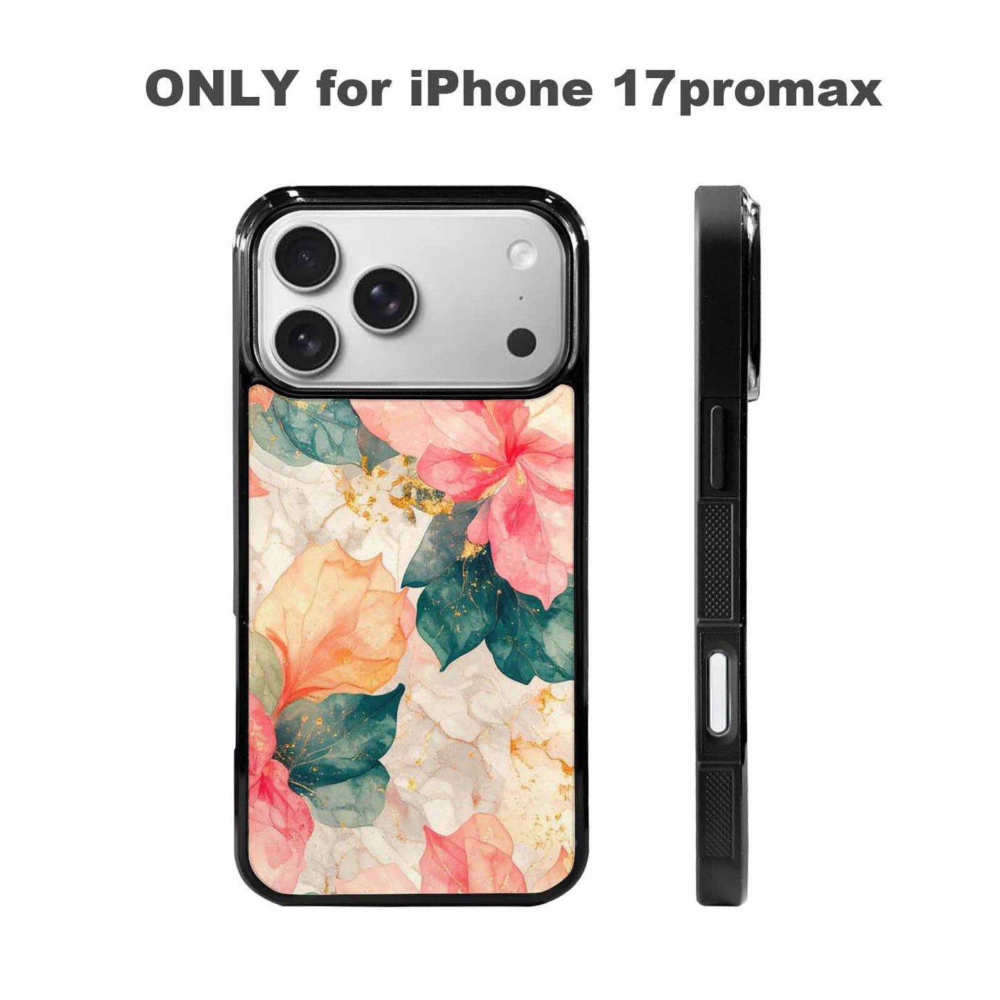 iPhone 17 Pro Max Case — Marble Floral, Custom Printed Phone Case