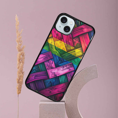 iPhone 15 Plus Case — Polysexual Flag Color Theme Small Rainbow, Personalized Phone Case