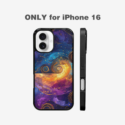 iPhone 16 Case — Steampunk Galaxy Art Seamless Pattern Vibrant, Custom Print Case Cover