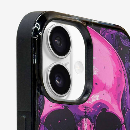 iPhone 16 Plus Case — Pink Purple Skeletons Neon Drip Melting, Personalized Phone Case