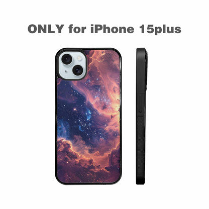 iPhone 15 Plus Case — Nebula Texture With Dense Star Cluster, Custom Made Phone Cover