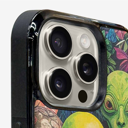 iPhone 15 Pro Max Case — Aliens Pattern Hundreds Of Sma, Custom Printed Phone Case