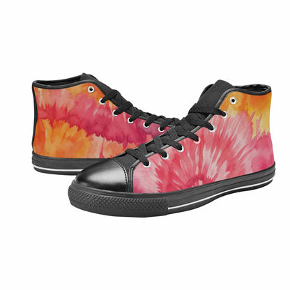 WOMEN'S Tie Dye - High Top Canvas Neon Fantasy Custom Sneakers