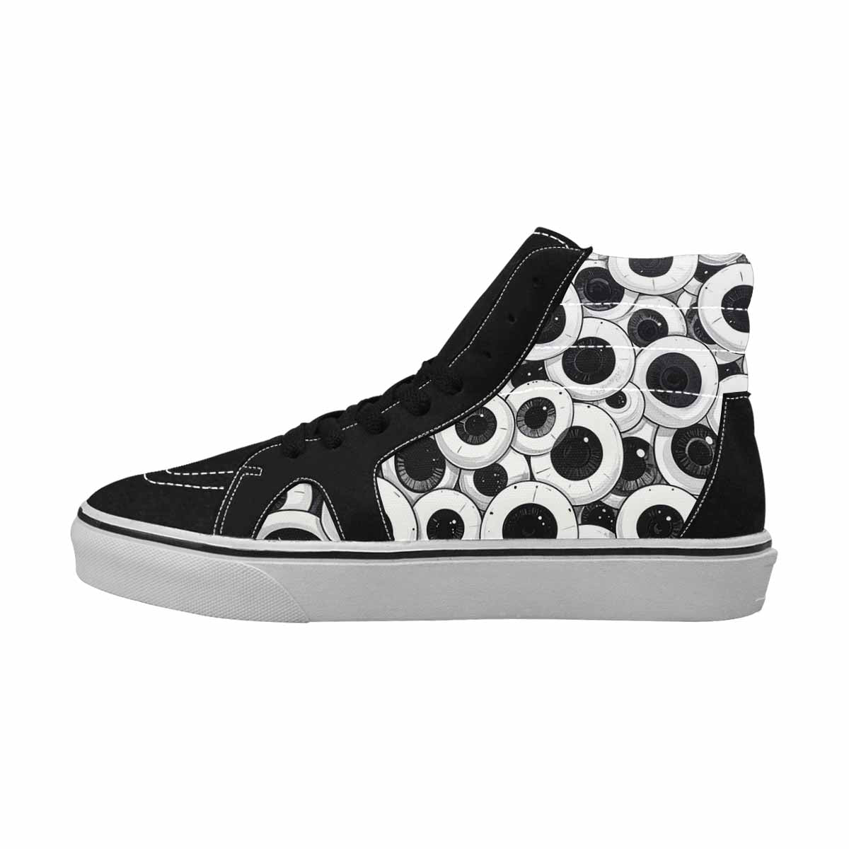WOMEN'S Googly Cartoon Eyeballs High Top Canvas Wallpaper Art Sneakers