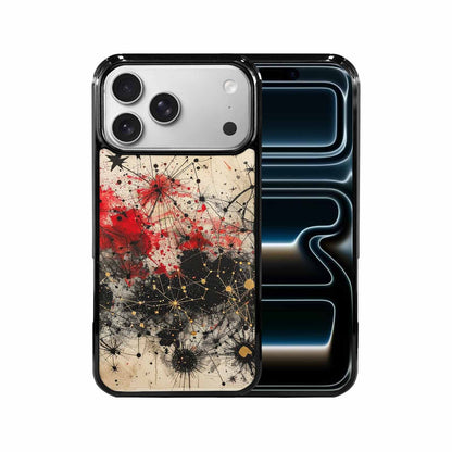 iPhone 17 Pro Max Case — Black &amp; Red Ink Original Art, Unique Phone Case Design