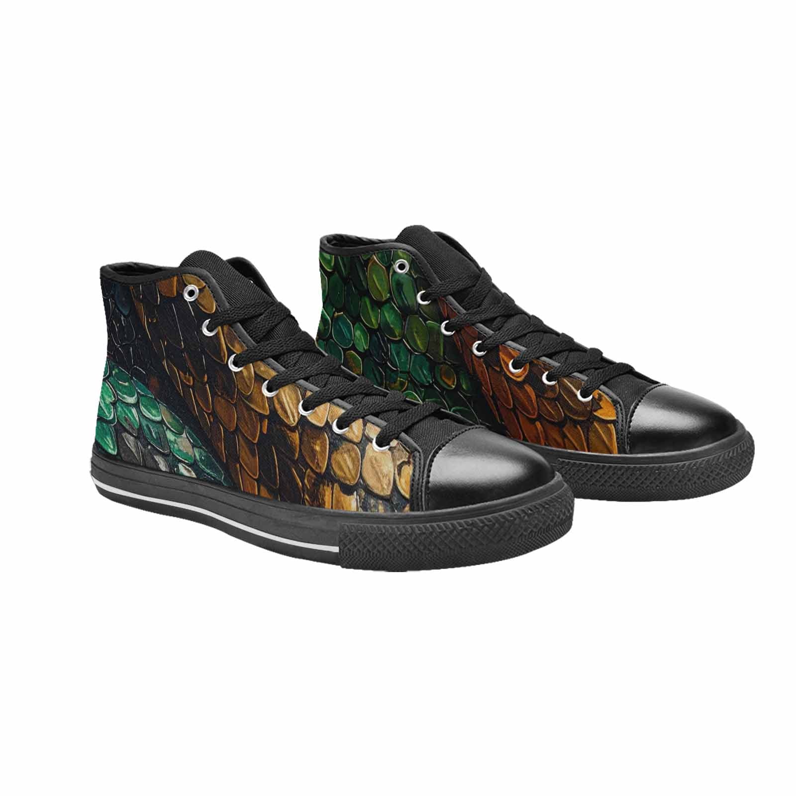 MEN'S Snake Skin Reptile High Top Canvas Grunge Shoes