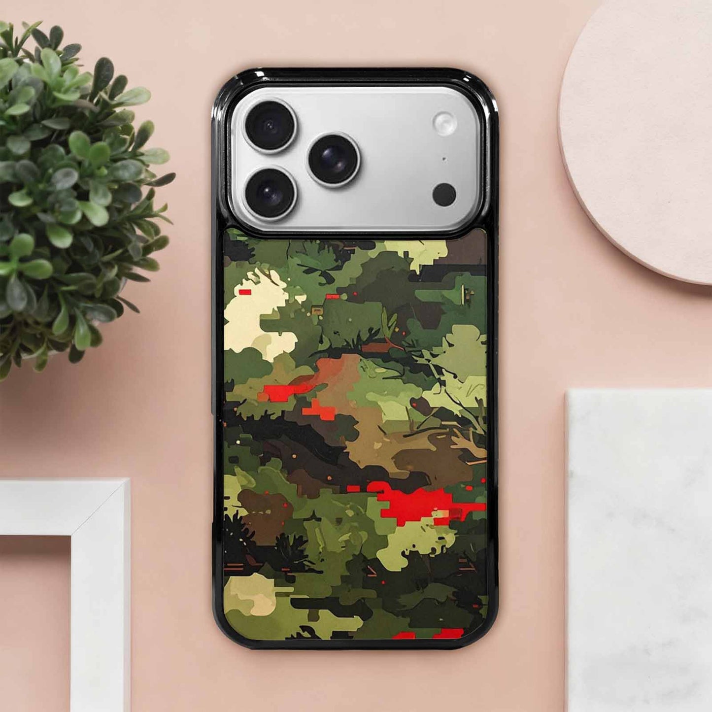 iPhone 17 Pro Max Case — Small Military Camouflage Blotch Camo, Custom Phone Case
