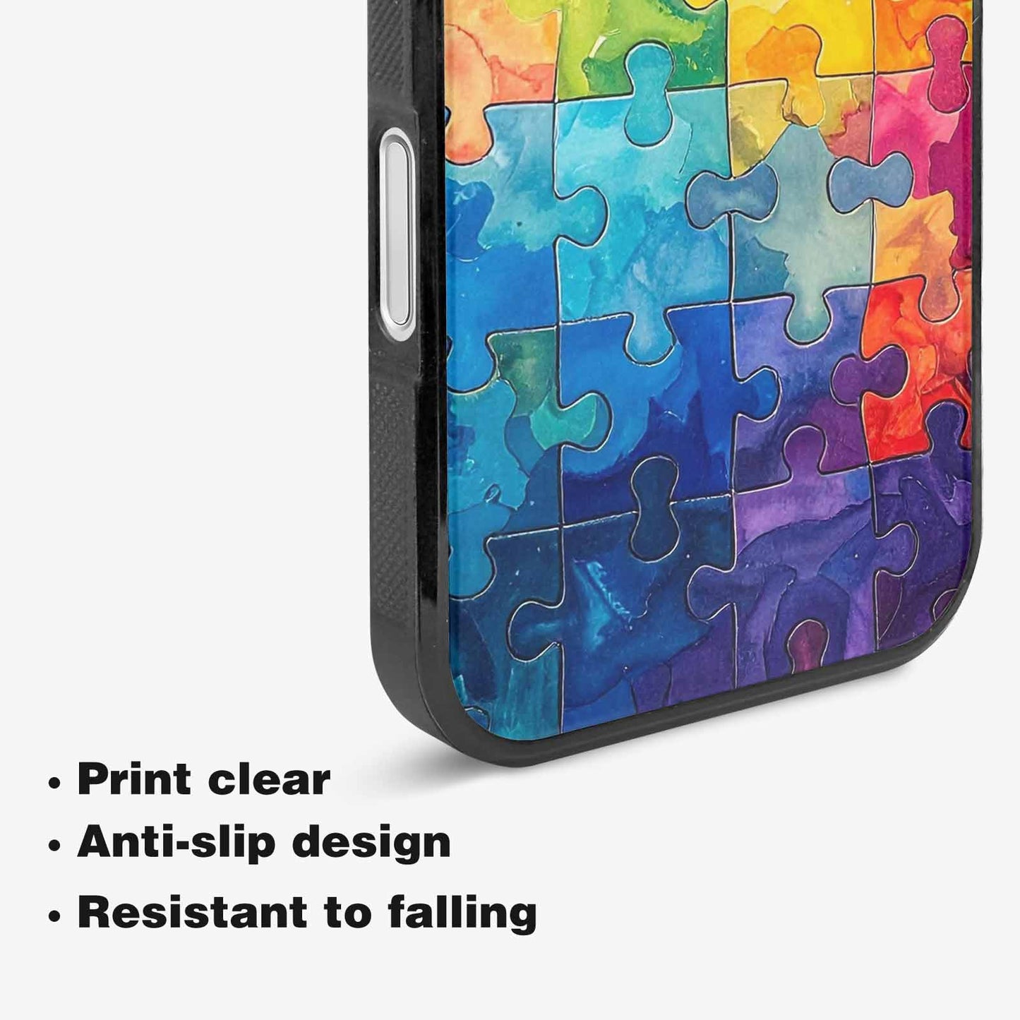 iPhone 16 Case — Autism Puzzle Pieces Puzzle Piece Pattern, Custom Print Case Cover