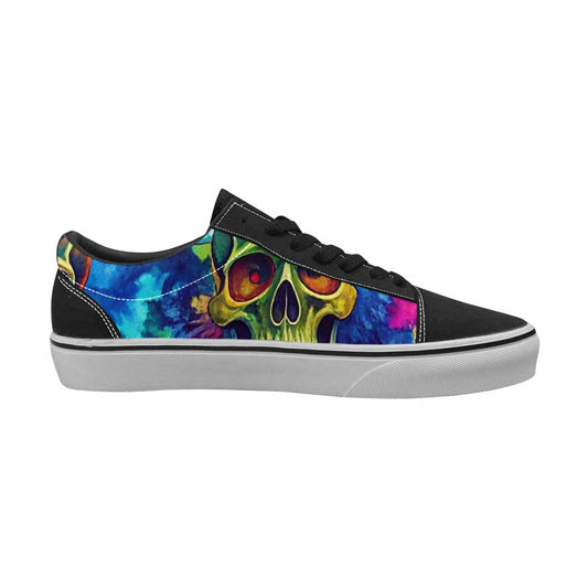 WOMEN'S Tie Dye Skulls Print Canvas Lace-Up Dark Academia Custom Shoes