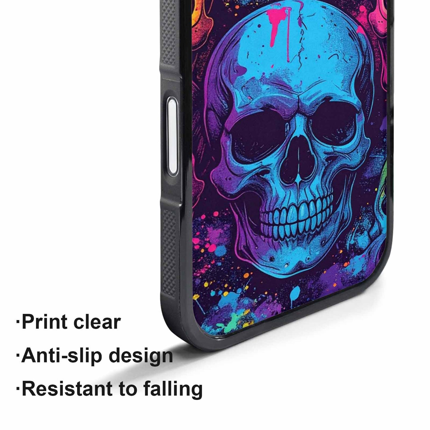 iPhone 17 Pro Case — Skulls Splatter Comic Gothic Skulls, Original Design Phone Case