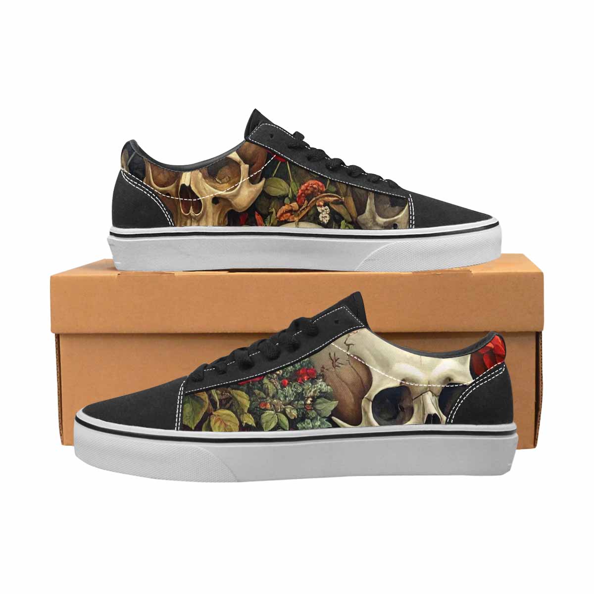 WOMEN'S More Overlapping Ontop Each Lace-Up Canvas Wallpaper Art Custom Sneakers