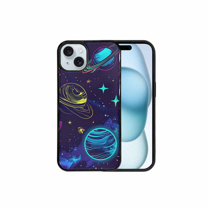 iPhone 15 Plus Case — Space Galaxy Astronaut Pattern Planets Stars, Unique Phone Case Design