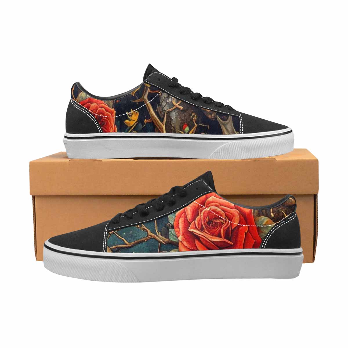 WOMEN'S More Overlapping Ontop Each Lace-Up Canvas Grunge Custom Shoes