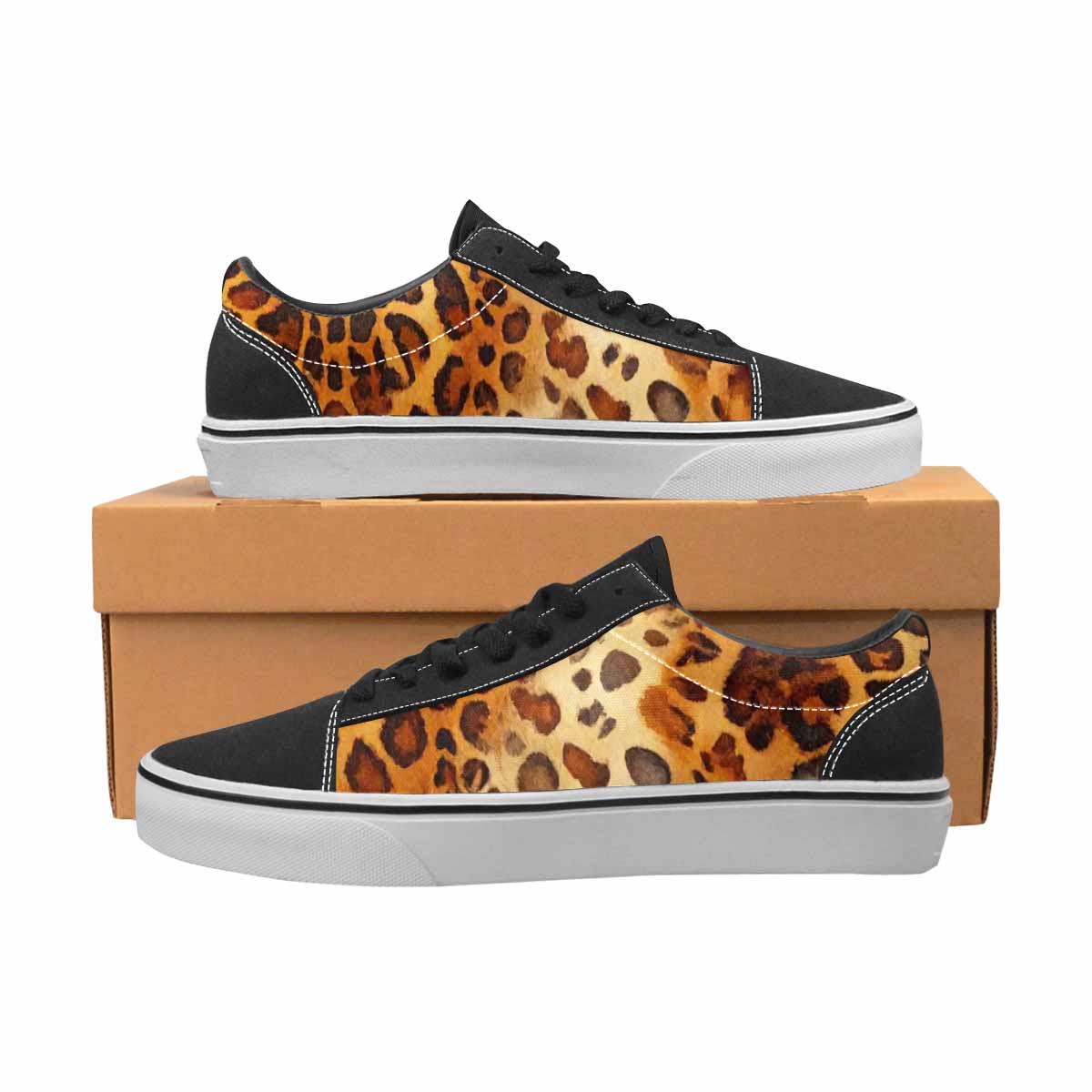 WOMEN'S Animal Print Canvas Lace-Up Surreal Custom Sneakers