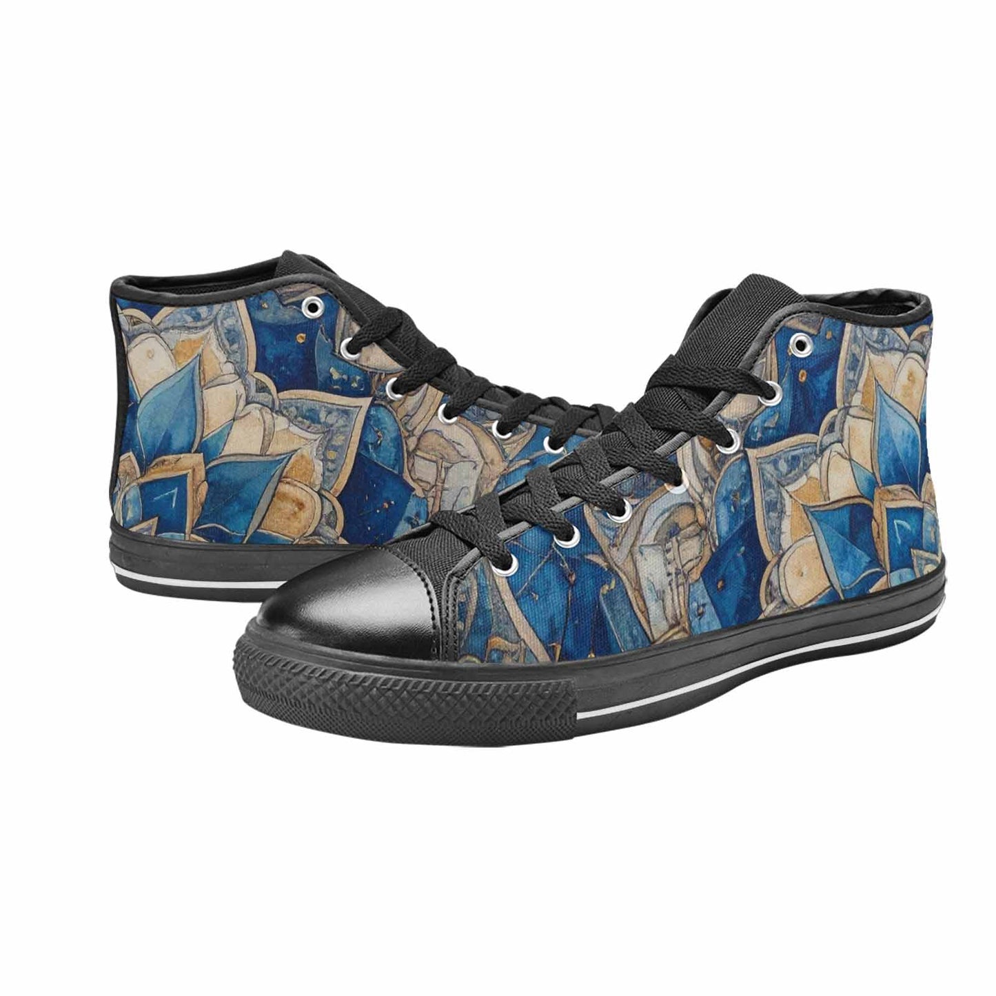 WOMEN'S Mandala High Top Canvas Vibrant Chaos Sneakers
