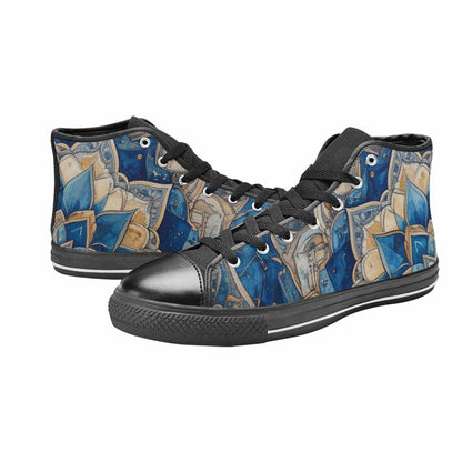 WOMEN'S Mandala High Top Canvas Vibrant Chaos Sneakers