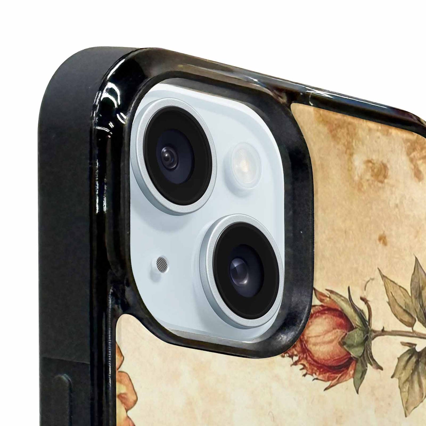 iPhone 15 Plus Case — Vintage Botanical Art Pattern, Custom Printed Phone Case