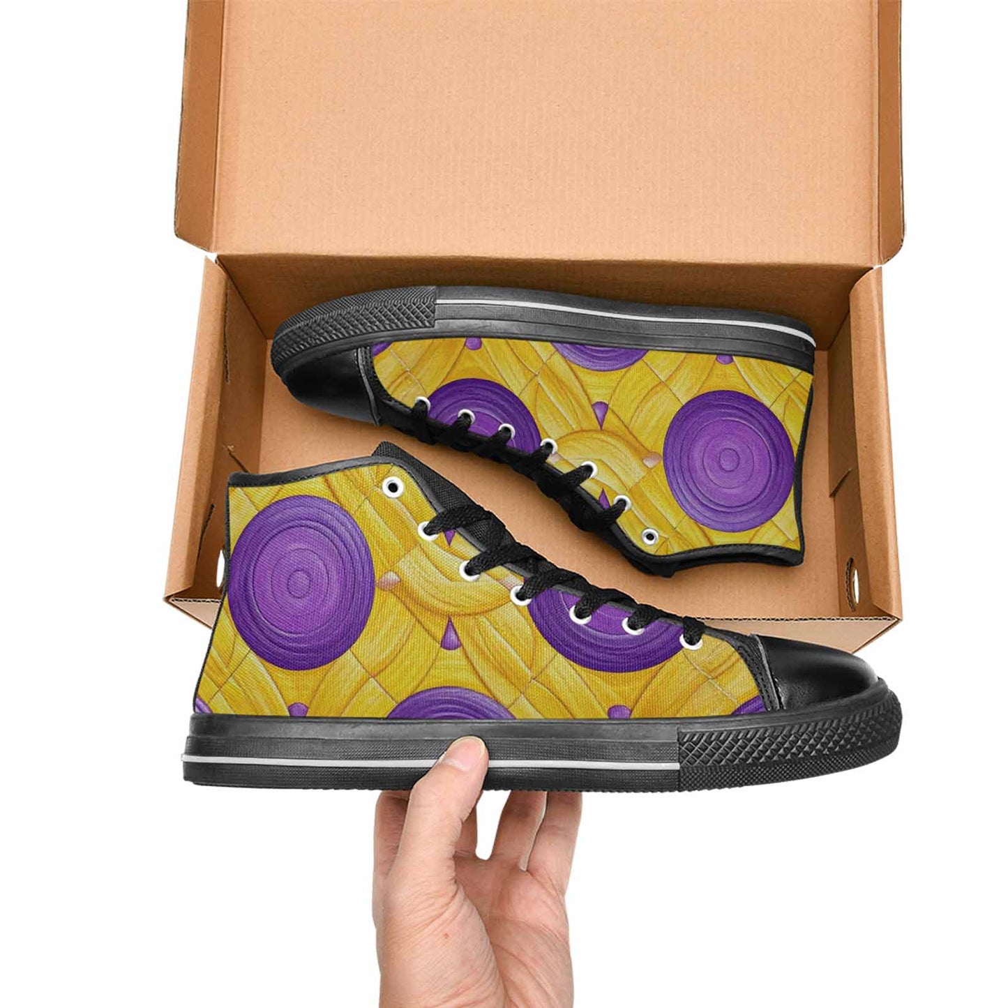 MEN'S Intersex Flag Color High Top Canvas Neon Fantasy Custom Sneakers
