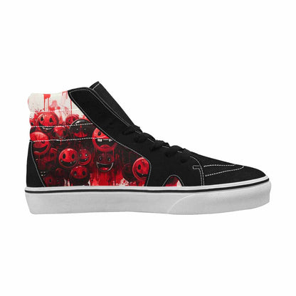 MEN'S Melting Moon Smiley High Top Canvas Wallpaper Art Sneakers