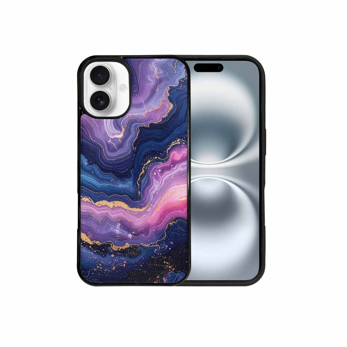 iPhone 16 Plus Case — Marble Galaxy Custom Personalized Phone Cover, Custom Print Case Cover