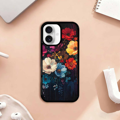 iPhone 17 Case — Shadowy Glitch Floral Pattern Floral, Custom Art Phone Cover