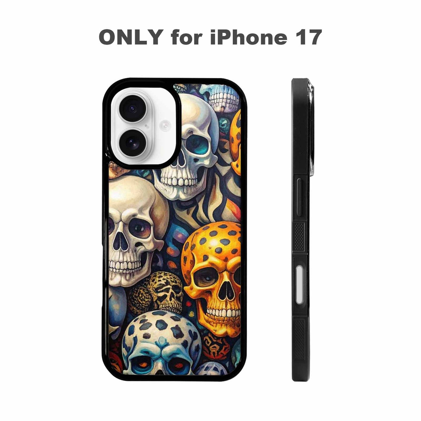 iPhone 17 Case — Skulls Pattern Hundreds Of Gothic Skulls, Custom Art Phone Cover