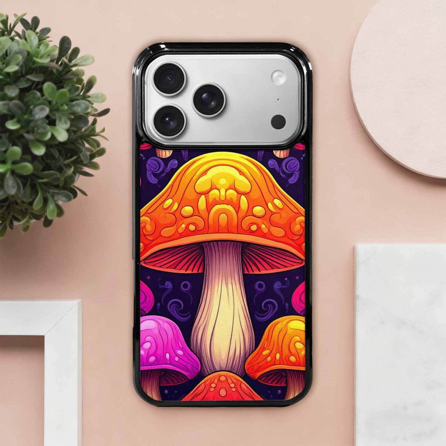 iPhone 17 Pro Max Case — Psychedelic Mushroom Cartoon Pattern Cartoon Cute, Personalized Phone Case