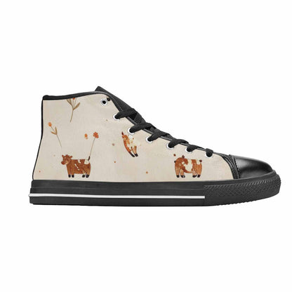 MEN'S Cow Animal Print High Top Canvas Neon Fantasy Sneakers