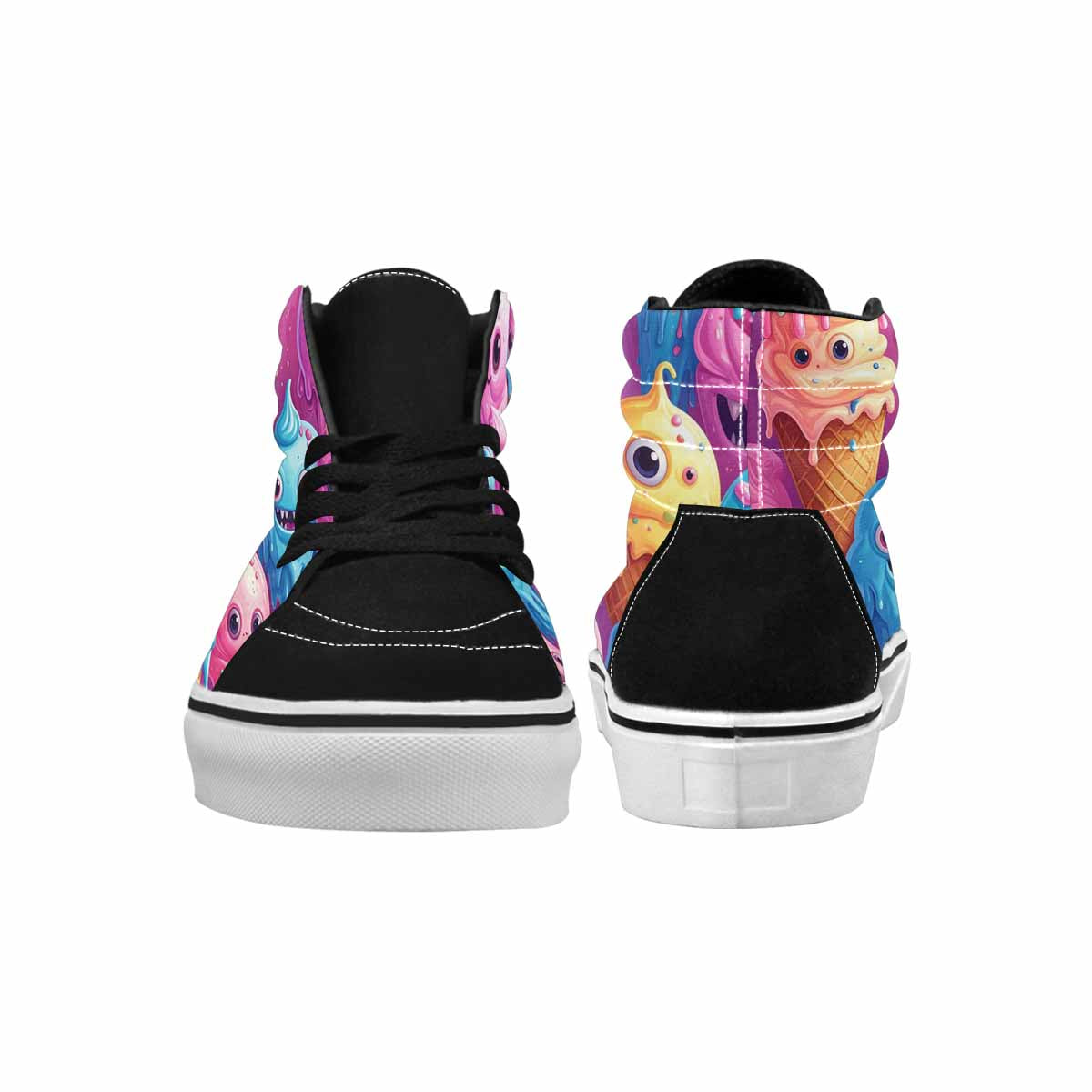 MEN'S Melting Icecream Cone Monster High Top Canvas Y2K Shoes