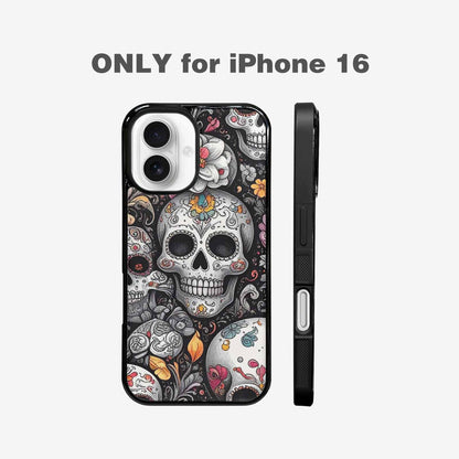 iPhone 16 Case — Greyscale Black And White Dark Black, Custom Print Case Cover