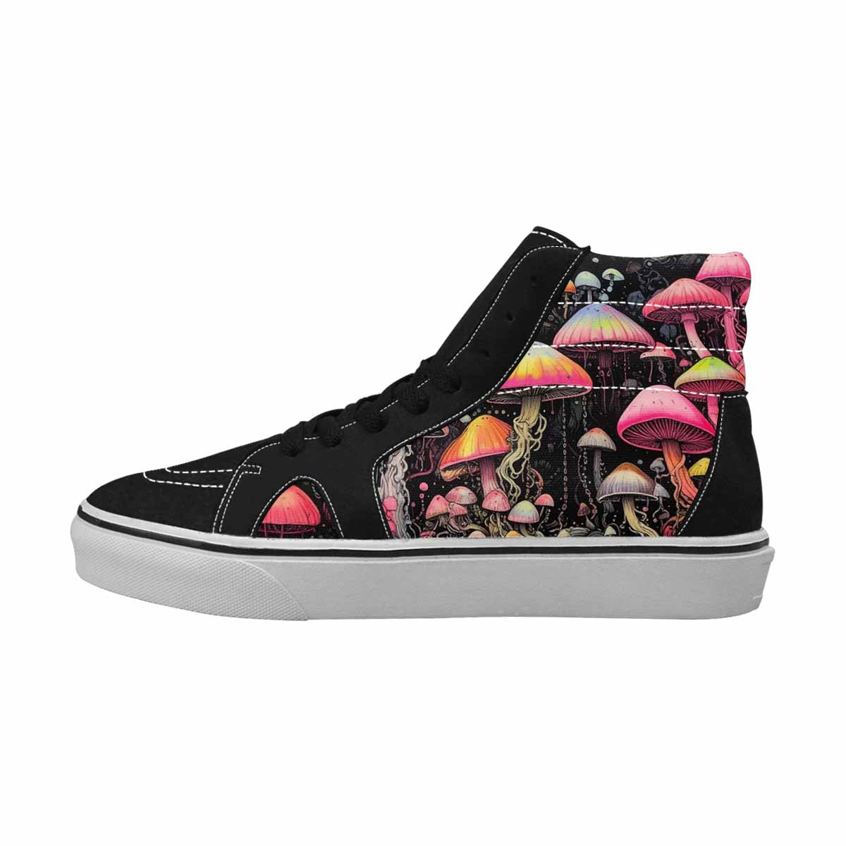 MEN'S Rainbow Drip Mushrooms High Top Canvas Melting Art Custom Sneakers