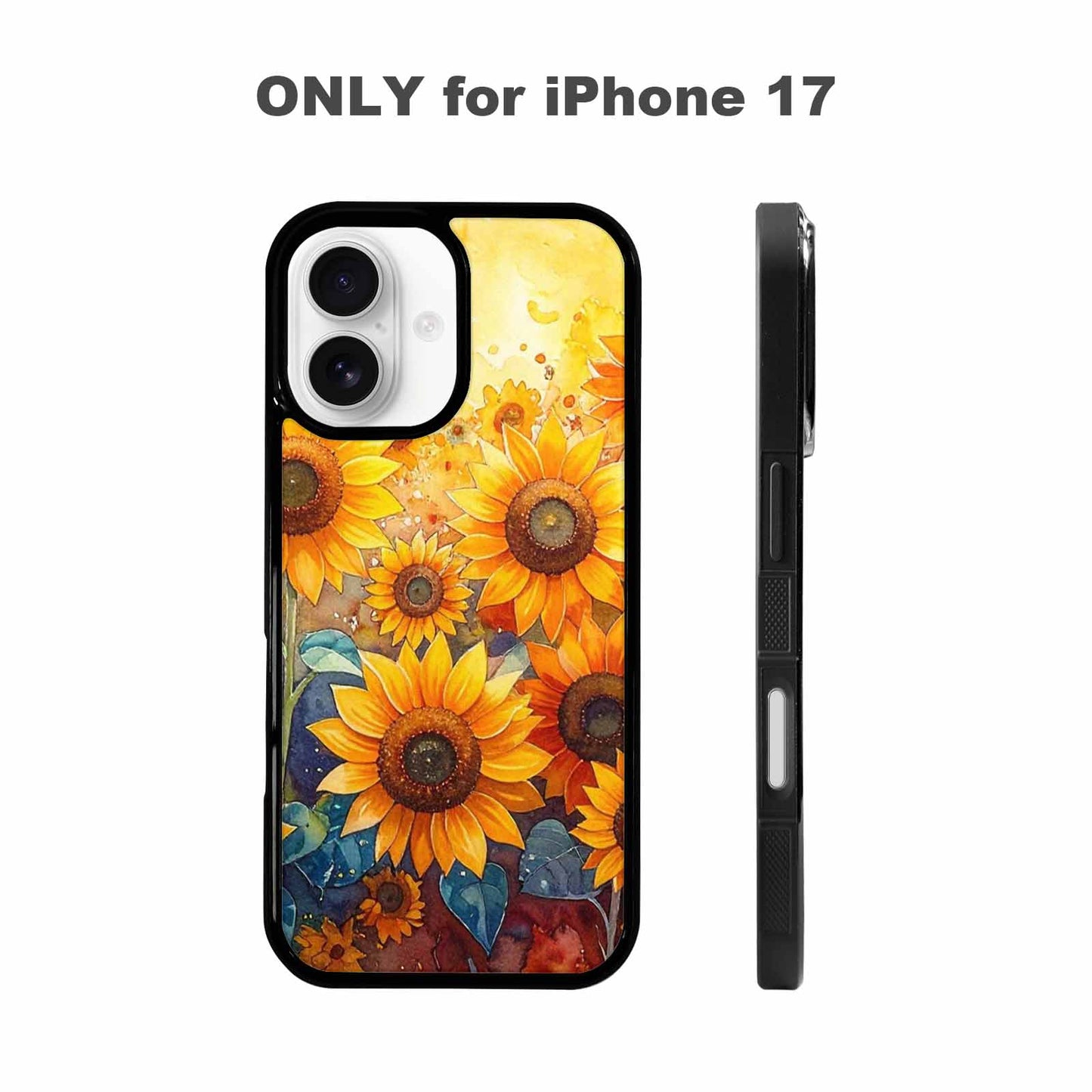 iPhone 17 Case — Full Color Vibrant Sunflower Floral, Custom Print Case Cover