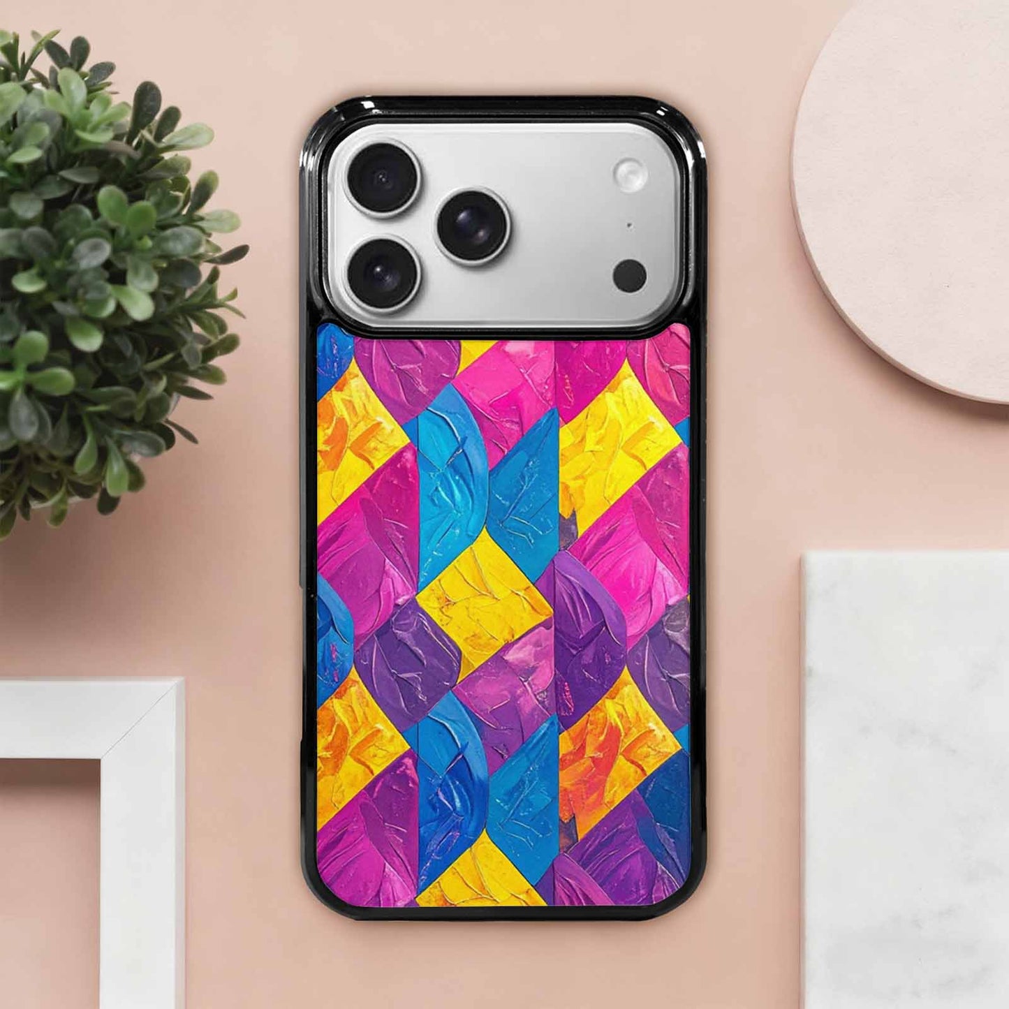 iPhone 17 Pro Max Case — Pansexual Flag Color Theme Original Art, Unique Phone Case Design