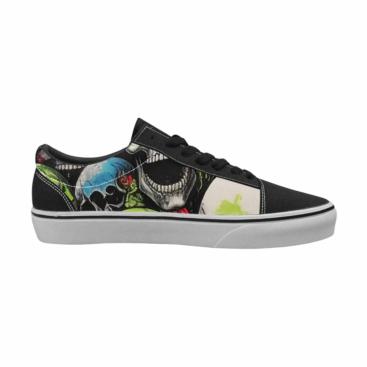 WOMEN'S Rainbow From Skull S Lace-Up Canvas Melting Art Custom Sneakers