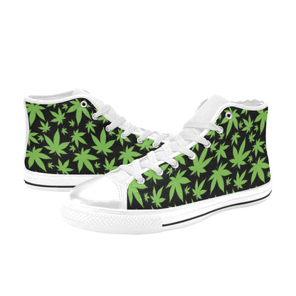 WOMEN'S Cc Weed 420 Art High Top Canvas Vibrant Chaos Custom Sneakers