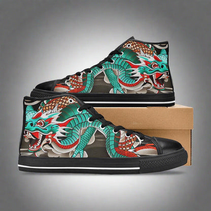 Cherry Blossom White Gold Wearable MEN Bold Art - Freaky Shoes | Custom Art Sneakers