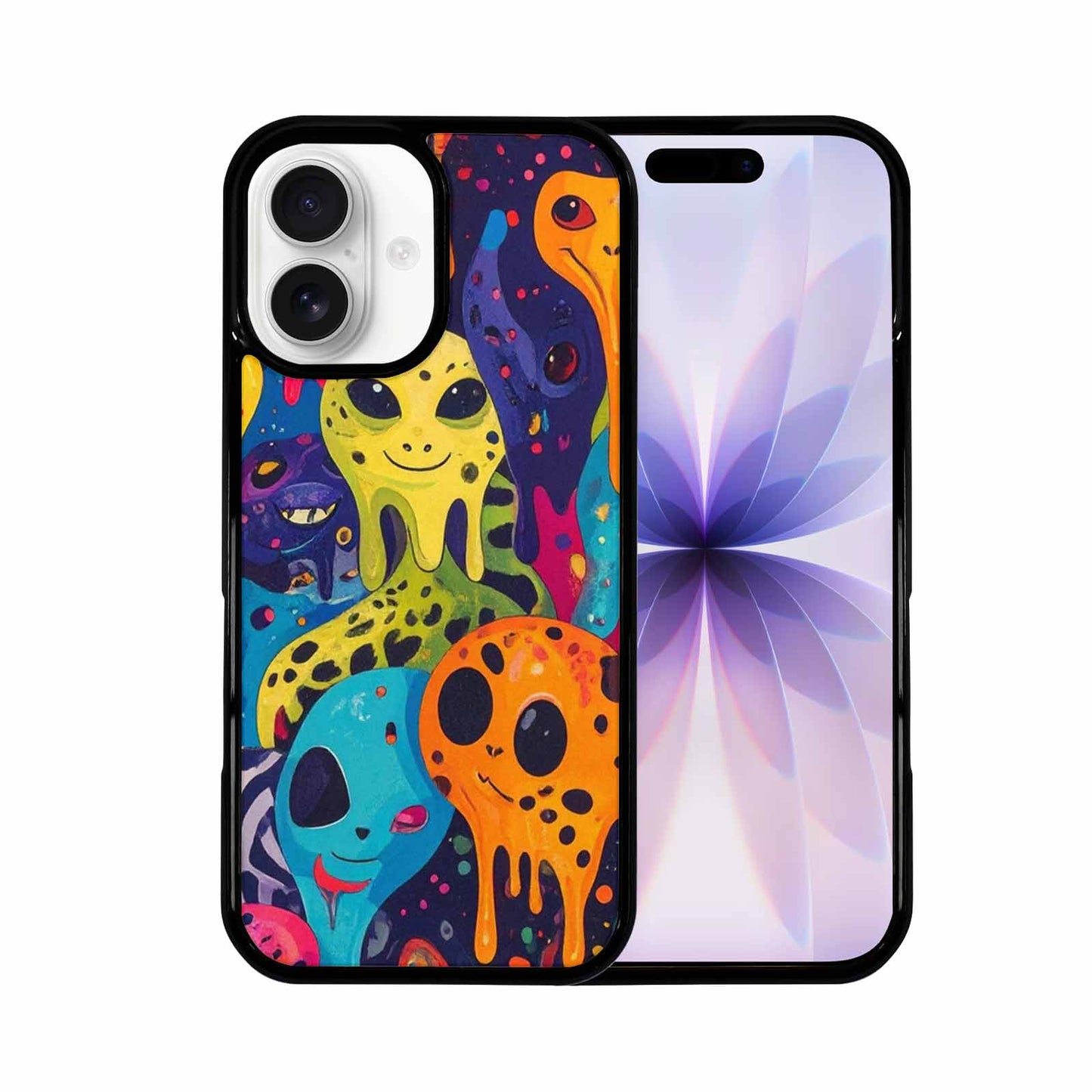 iPhone 17 Case — Melting Aliens Pattern Alien Scifi, Custom Art Phone Cover