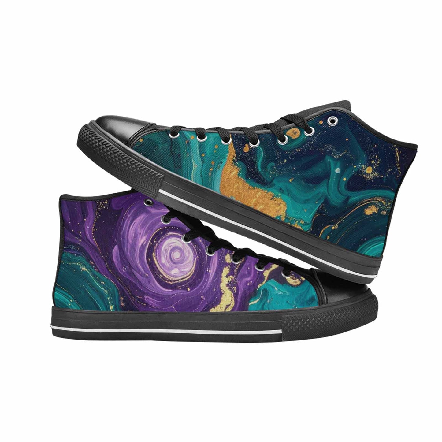 WOMEN'S Marble Galaxy Swirl High Top Canvas Dreamcore Sneakers
