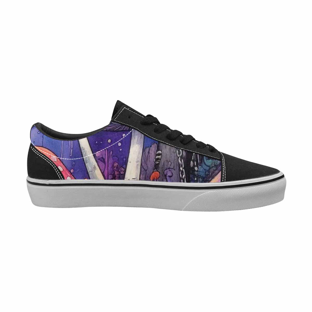 WOMEN'S Rainbow Drip Mushrooms Lace-Up Canvas Grunge Shoes