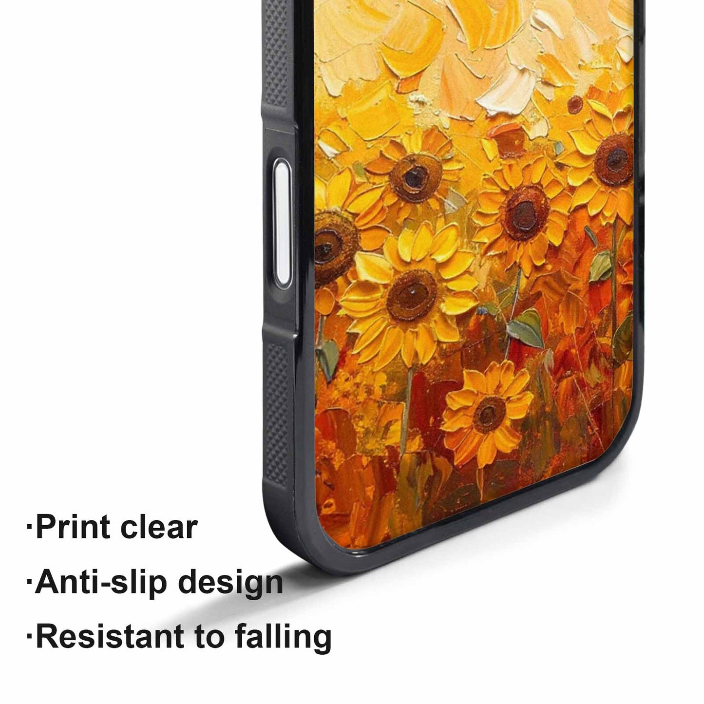 iPhone 17 Air Case — Impressionist Sunflower Brushstroke Pattern Hundreds Floral, Original Design Phone Case