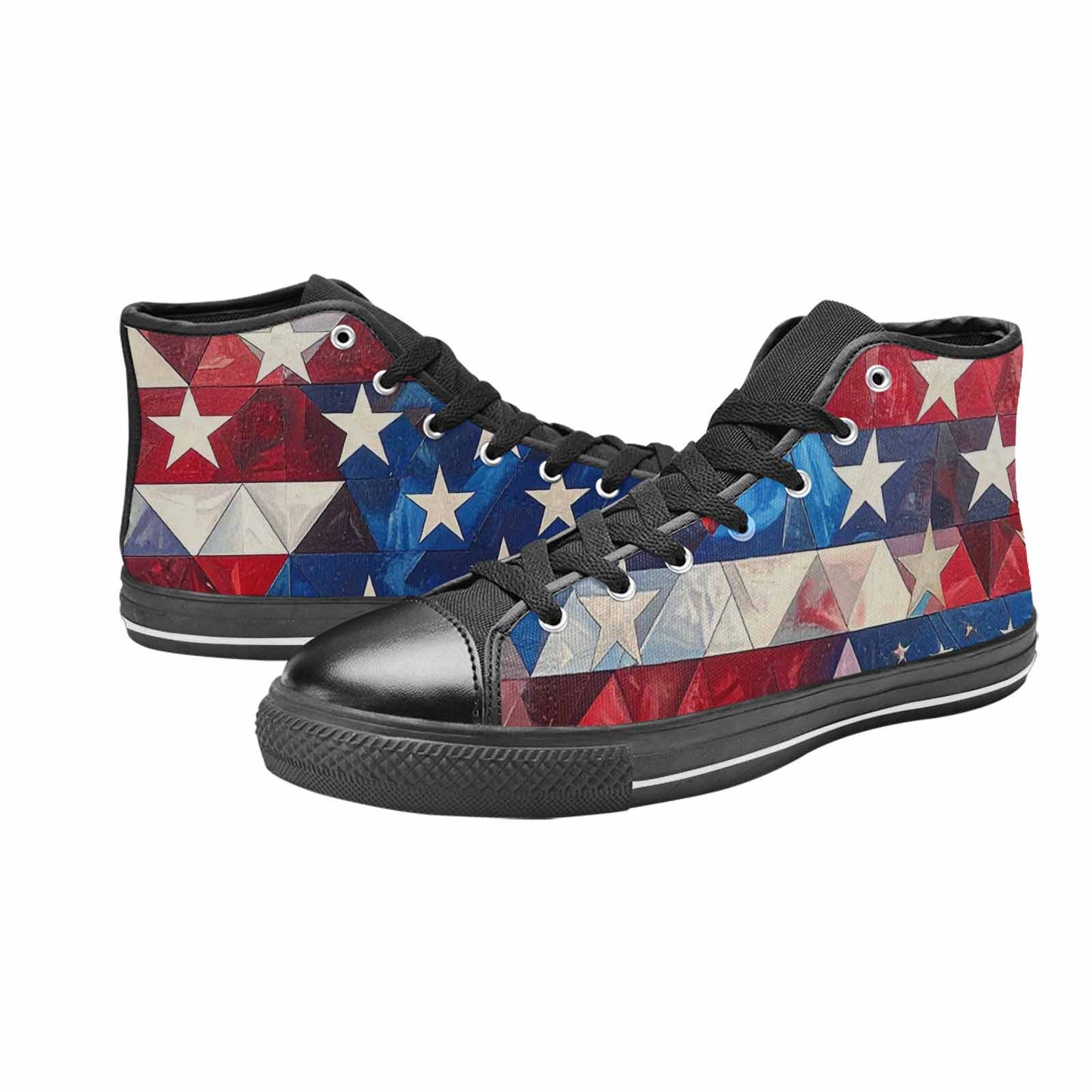 MEN'S American Flag Stars High Top Canvas Dark Academia Shoes