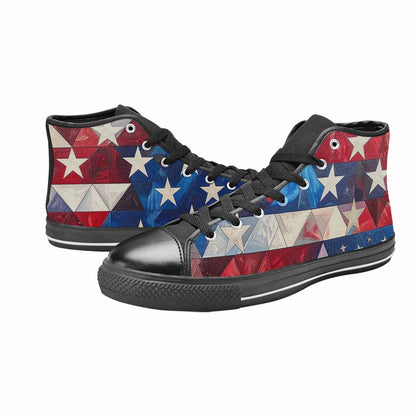 MEN'S American Flag Stars High Top Canvas Dark Academia Shoes